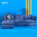 طقم ترابيزات قهوة حديد وام دي اف قطعتين بيج وأسود